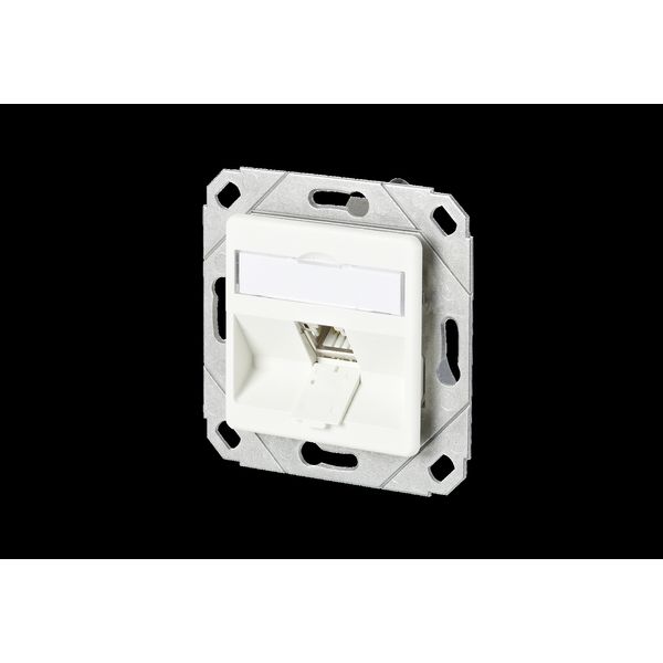 C6Amodul 1 port 180°M flush mounted trunking installation pure white image 1