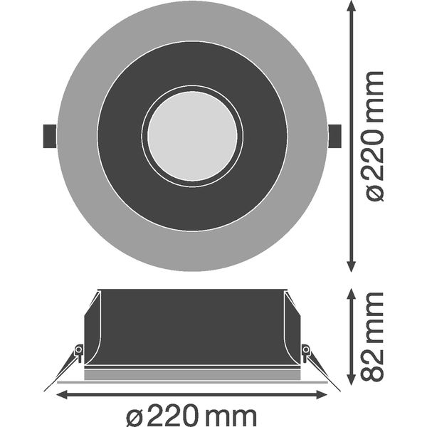 DOWNLIGHT UGR19 DALI DN195 21 W 830 WT IP54 DALI image 3