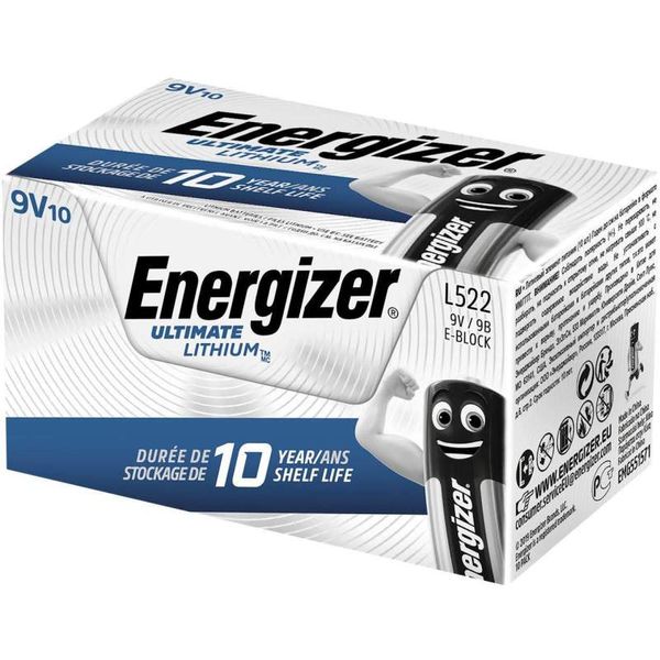 ENERGIZER Ultimate Lithium L522 9V 10-Pack image 1