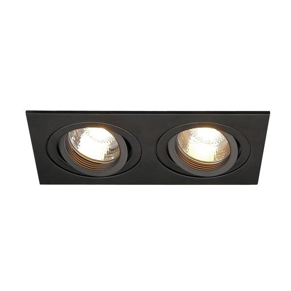 NEW TRIA II GU10 downlight, max. 2x50W, angular, alu, black image 2