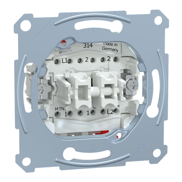 Double two-way switch insert 1 pole, flush-mntd, 10 AX, AC 250 V, screwl. term. image 3