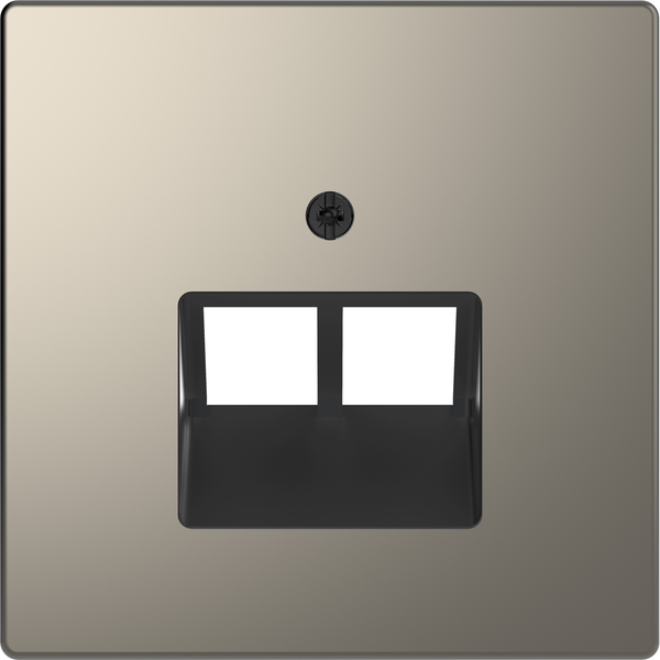 Central plate for RJ45 insert, 2-gang, nickel metallic, System Design image 4