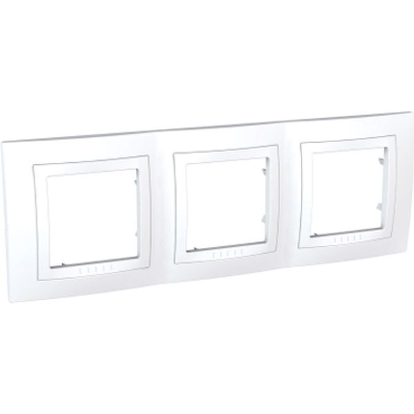 Unica Basic - cover frame - 3 gangs, H71 - white/white image 3