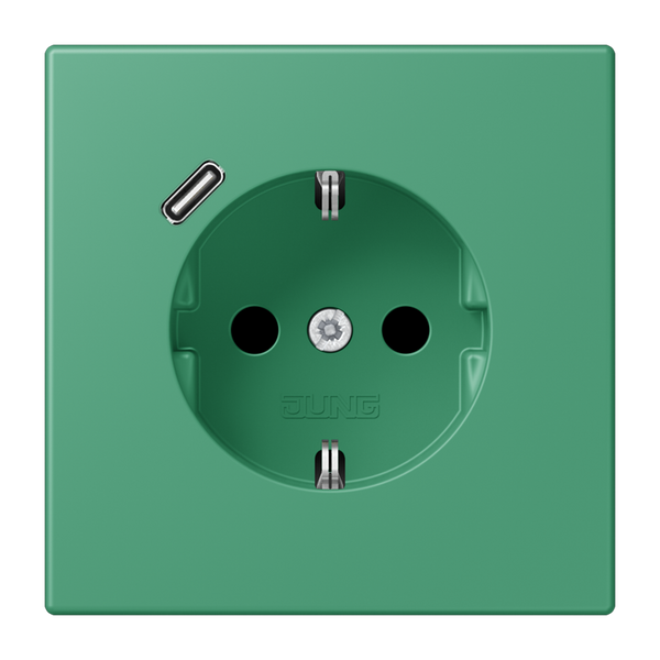 SCHUKO socket with USB type C LC4320G LC1520-18C250 image 1