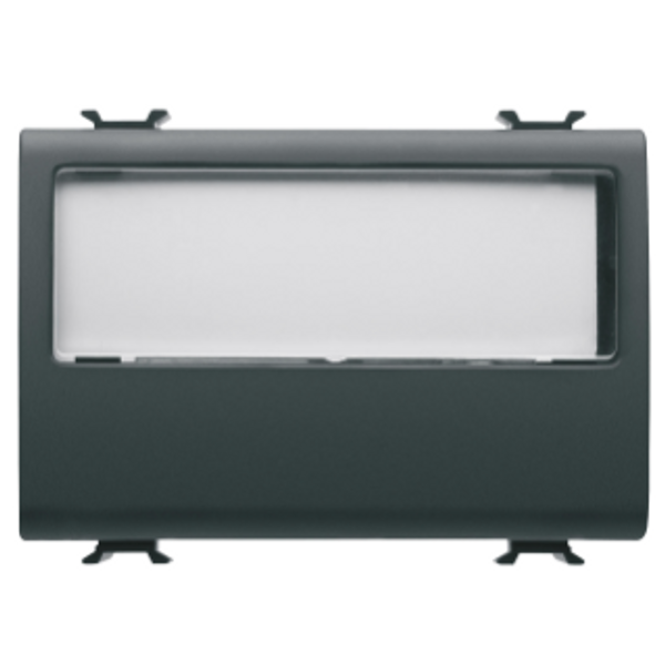 PUSH-BUTTON WITH ILLUMINATED NAME PLATE 250V ac - NO 10A - 3 MODULES - SATIN BLACK - CHORUSMART image 1