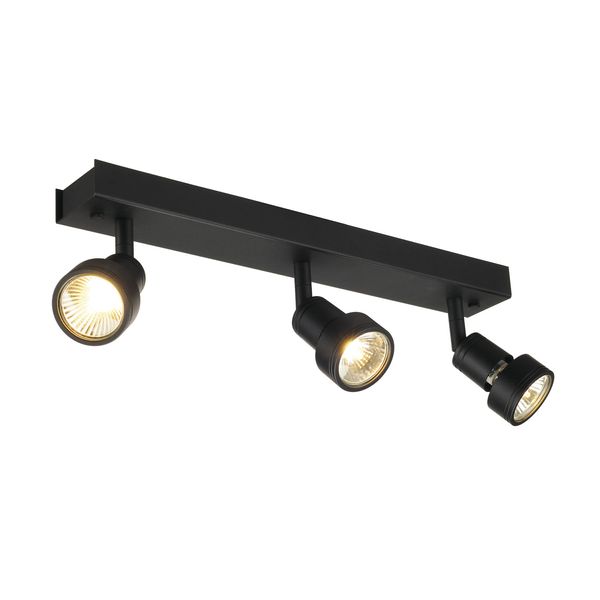 PURI 3 ceiling light, matt black, GU10, max. 3x50W image 2