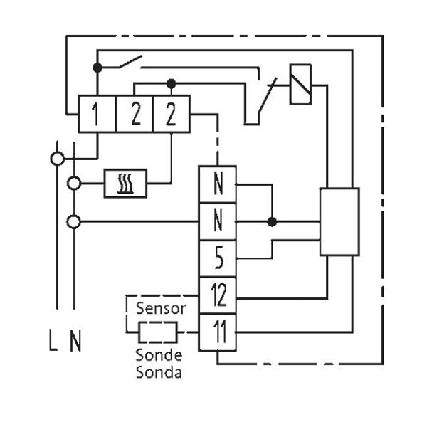 Room controller, 5-30C, AC 230V, 1NO contact, 16A, lamps: heat, reduced operation image 3