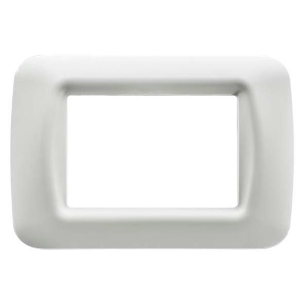 TOP SYSTEM PLATE - IN TECHNOPOLYMER GLOSS FINISHING - 3 GANG - CLOUD WHITE - SYSTEM image 2