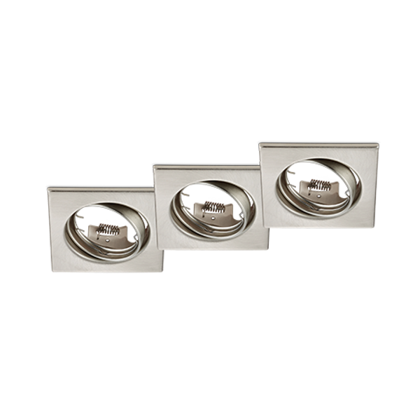 Jura recessed spotlight GU10 brushed steel 3-pack square image 1