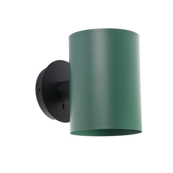 GUADALUPE BLACK WALL LAMP GREEN LAMPSHADE image 2