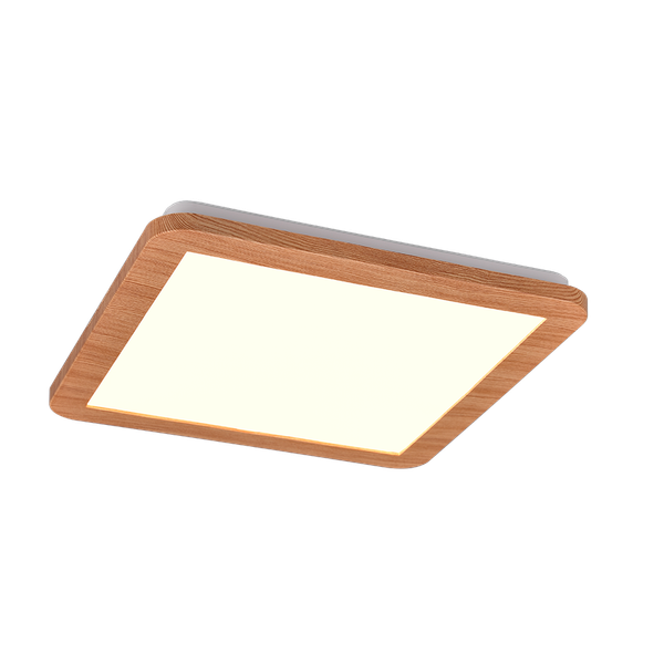 Camillus LED ceiling lamp 30x30 cm wood image 1