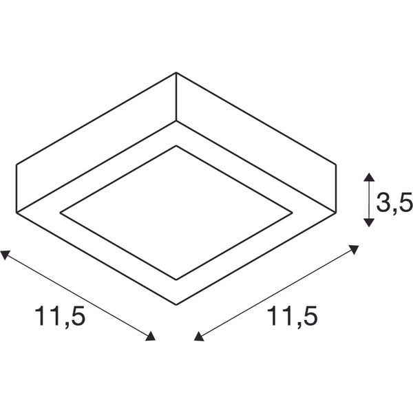 SENSER 12 square AL 480lm 3000K 230V IP20 white image 2