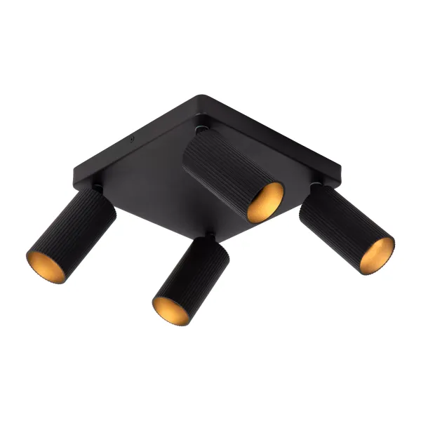 Lucide CLUBS - Ceiling spotlight - 4xGU10 - Black image 1