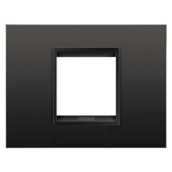 LUX PLATE - IN METAL - 2 MODULES - MONOCHROME SATIN BLACK - CHORUSMART image 1