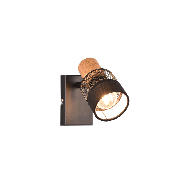 Nandini spot E14 matt black/wood image 1