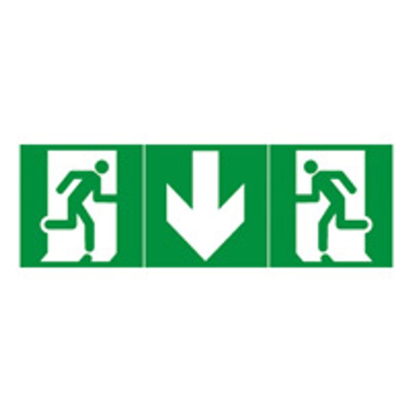 Label - for emergency lighting luminaires - exit door below - 100 x 200 mm image 1