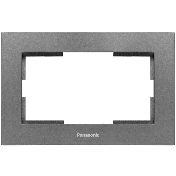 Karre Plus Accessory Dark Grey Two Gang Flush Mounted Frame image 1