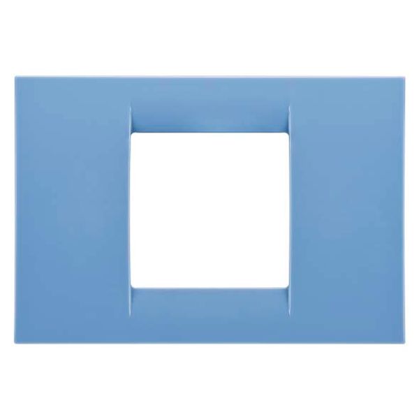 VIRNA PLATE - IN TECHNOPOLYMER GLOSS FINISHING - 2 GANG - SKY BLUE - SYSTEM image 2