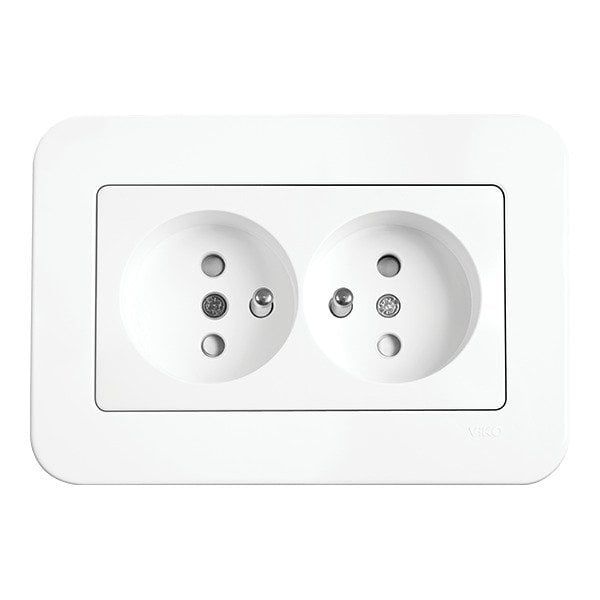 Linnera-Rollina Two Gang UPS Socket CP White image 1