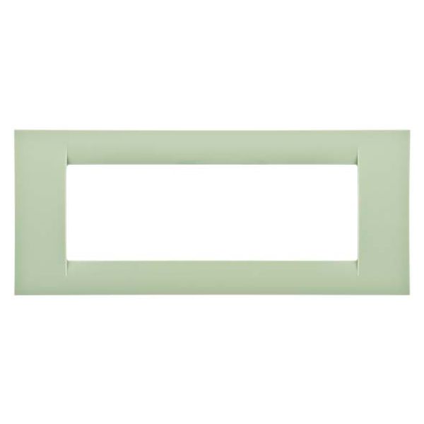 VIRNA PLATE - IN TECHNOPOLYMER GLOSS FINISHING - 6 GANG - VENETIAN GREEN - SYSTEM image 2