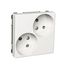 Exxact double socket-outlet diagonal unearthed screwless white thumbnail 3