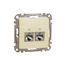 Double DATA Outlet CAT 6A STP, Sedna Design & Elements, RJ45, Wood brich thumbnail 4