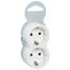 2P+E multi-socket plug - German std - 2 front outlets - white/grey - sleeve thumbnail 2