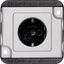 SCHUKO socket-outlet insert w. shutter, screwless term., alum., Anti-vandalism thumbnail 3