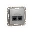 Double DATA Outlet CAT 5E UTP, Sedna Design & Elements, RJ45, Aluminium thumbnail 3