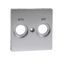Central plate marked R/TV+SAT for antenna socket-outlet, aluminium, System M thumbnail 3