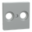 Central plate for antenna socket-outlets 2 holes, aluminium, System M thumbnail 4