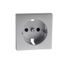 Central plate for SCHUKO socket-outlet insert, shutter, aluminium, System M thumbnail 2