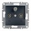 Asfora, TV-R-SAT intermediate socket, 4dB, anthracite thumbnail 2