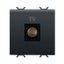 COAXIAL TV SOCKET-OUTLET, CLASS A SHIELDING - IEC MALE CONNECTOR 9,5mm - DIRECT  - 2 MODULE - SATIN BLACK - CHORUSMART thumbnail 2