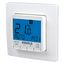 Clock thermostat as room controller, AC 230V, 1 changeover contact, heating 5(2) A, cooling 1(1) A, blue backlighting thumbnail 1