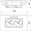 SDE-ORW D3RW2B Socket unit for double Modul 45 84x140x40mm thumbnail 2