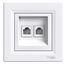 Asfora, double telephone socket, RJ11, white thumbnail 3