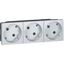 Multi-support multiple socket Mosaic - 3 x 2P+E automatic terminals - alu thumbnail 1