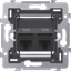 2 RJ45 connections UTP cat. 6A, PoE++ ready, oblique model, incl. base thumbnail 2