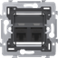 2 RJ45 connections UTP cat. 6A, PoE++ ready, oblique model, incl. base thumbnail 1