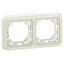 Flush mounting support frame Plexo IP 55 - 2 gang horizontal - white thumbnail 1