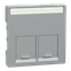 Central plate 2-gang for Schneider Electric RJ45-Connector, aluminium, System M thumbnail 5