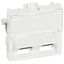 Double RJ45 socket Mosaic category 5e UTP 45° 2 modules white thumbnail 2