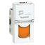 RJ45 socket Mosaic category 6A UTP 1 module white + orange shutter thumbnail 1