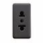 EURO-AMERICAN STANDARD SOCKET-OUTLET 250/125V ac - 2P+E 15A - 1 MODULE - SYSTEM BLACK thumbnail 2