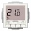 Flush-mounted thermostat as room controller, RAL9010 glossy 55x55, AC 230V, 10 A relay output 1 NO contact, white backlighting thumbnail 1