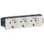 Multiple socket Mosaic - 3 x 2P+E - for snap on trunking - white thumbnail 2