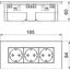 SDE-RW D0RW3 Socket unit for triple Modul 45 84x185x59mm thumbnail 2