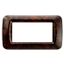 TOP SYSTEM PLATE - IN TECHNOPOLYMER - 4 GANG - ENGLISH WALNUT - SYSTEM thumbnail 2