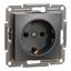 Asfora - single socket outlet with side earth, wo frame, anthracite thumbnail 2